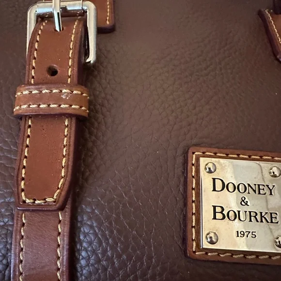 Dooney & Bourke Bristol Brown Italian Pebbled Leather Satchel & Shoulder Bag